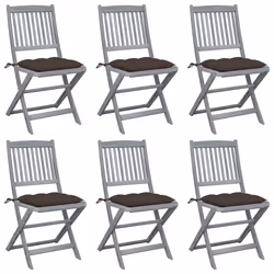 VidaXL 3064586, Terrace, Siège rembourré, Bois d'acacia, Taupe, Polyester, 485 mm