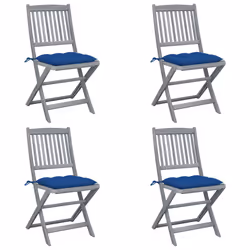 VidaXL 3064588, Terrace, Siège rembourré, Bois d'acacia, Bleu, Polyester, 485 mm