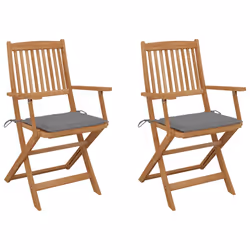 VidaXL 3064591, Terrace, Siège rembourré, Bois d'acacia, Gris, Polyester, 540 mm