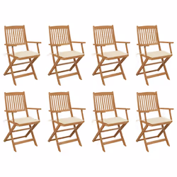 VidaXL 3064592, Terrace, Siège rembourré, Bois d'acacia, Crème, Polyester, 540 mm