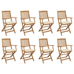 VidaXL 3064592 chaise d'extérieur Terrace Siège rembourré Bois d'acacia Crème