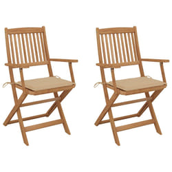 VidaXL 3064593 chaise d'extérieur Terrace Siège rembourré Bois d'acacia Beige