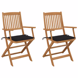 VidaXL 3064597, Terrace, Siège rembourré, Bois d'acacia, Noir, Polyester, 540 mm