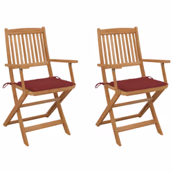 VidaXL 3064599, Terrace, Siège rembourré, Bois d'acacia, Rouge, Polyester, 540 mm