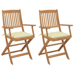 VidaXL 3064607 chaise d'extérieur Terrace Siège rembourré Bois d'acacia Crème, Blanc