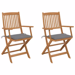 VidaXL 3064618, Terrace, Siège rembourré, Bois d'acacia, Gris, Polyester, 540 mm