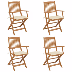 VidaXL 3064619, Terrace, Siège rembourré, Bois d'acacia, Crème, Polyester, 540 mm