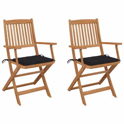 VidaXL 3064624, Terrace, Siège rembourré, Bois d'acacia, Noir, Polyester, 540 mm