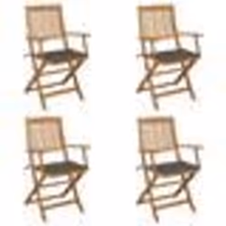 vidaXL Chaises pliables de jardin lot de 4 avec coussins Bois d'acacia - TU