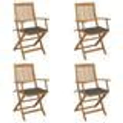 vidaXL Chaises pliables de jardin lot de 4 avec coussins Bois d'acacia - TU