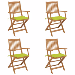 VidaXL 3064628, Terrace, Siège rembourré, Bois d'acacia, Vert, Polyester, 540 mm