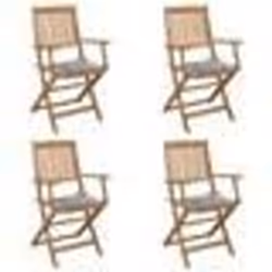 vidaXL Chaises pliables de jardin lot de 4 avec coussins Bois d'acacia - TU