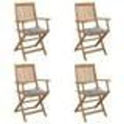 vidaXL Chaises pliables de jardin lot de 4 avec coussins Bois d'acacia - TU