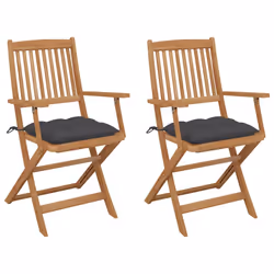 VidaXL 3064632, Terrace, Siège rembourré, Bois d'acacia, Anthracite, Polyester, 540 mm