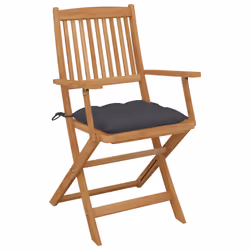 VidaXL 3064632 chaise d'extérieur Terrace Siège rembourré Bois d'acacia Anthracite