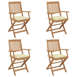 VidaXL 3064634 chaise d'extérieur Terrace Siège rembourré Bois d'acacia Crème, Blanc
