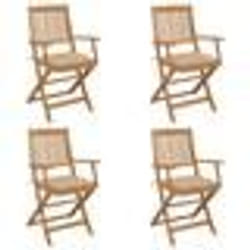 vidaXL Chaises pliables de jardin lot de 4 avec coussins Bois d'acacia - TU