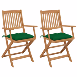 VidaXL 3064637, Terrace, Siège rembourré, Bois d'acacia, Vert, Polyester, 540 mm