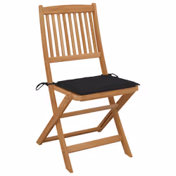 VidaXL 3064651 chaise d'extérieur Terrace Siège rembourré Bois d'acacia Noir