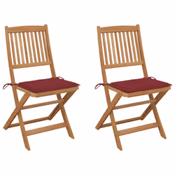 VidaXL 3064653, Terrace, Siège rembourré, Bois d'acacia, Rouge, Polyester, 485 mm