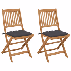 VidaXL 3064659, Terrace, Siège rembourré, Bois d'acacia, Anthracite, Polyester, 485 mm