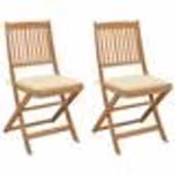 vidaXL Chaises pliables de jardin lot de 2 avec coussins Bois d'acacia - TU