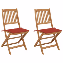 VidaXL 3064677, Terrace, Siège rembourré, Bois d'acacia, Rouge, Polyester, 485 mm