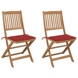 VidaXL 3064677 chaise d'extérieur Terrace Siège rembourré Bois d'acacia Rouge