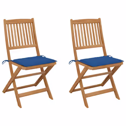 VidaXL 3064681, Terrace, Siège rembourré, Bois d'acacia, Bleu, Polyester, 485 mm