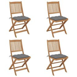 vidaXL Chaises pliables de jardin lot de 4 avec coussins Bois d'acacia - TU