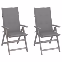 VidaXL 3064699, Terrace, Siège rembourré, Bois d'acacia, Gris, Polyester, 570 mm