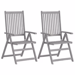 VidaXL 3064699 chaise d'extérieur Terrace Siège rembourré Bois d'acacia Gris