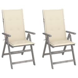 VidaXL 3064700 chaise d'extérieur Terrace Siège rembourré Bois d'acacia Crème
