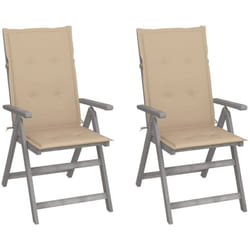 Vidaxl - Chaises inclinables de jardin 2 pcs avec coussins Bois d'acacia