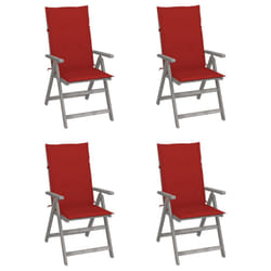 VidaXL 3064704 chaise d'extérieur Terrace Siège rembourré Bois d'acacia Rouge