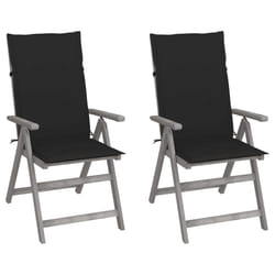 VidaXL 3064705 chaise d'extérieur Terrace Siège rembourré Bois d'acacia Noir