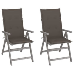 vidaXL Chaises inclinables de jardin lot de 2 et coussins Bois acacia - TU