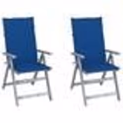 vidaXL Chaises inclinables de jardin lot de 2 et coussins Bois acacia - TU