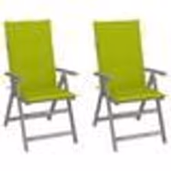 vidaXL Chaises inclinables de jardin lot de 2 et coussins Bois acacia - TU