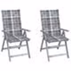 vidaXL Chaises inclinables de jardin lot de 2 et coussins Bois acacia - TU