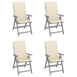 VidaXL 3064730 chaise d'extérieur Terrace Siège rembourré Bois d'acacia Crème