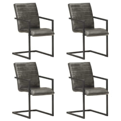 VIDAXL Chaises à manger cantilever - Gris