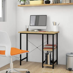 Vidaxl - Bureau d'ordinateur Noir et chêne clair 80x40x72cm mdf et métal