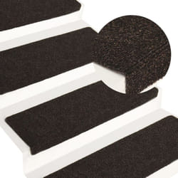 Vidaxl - Tapis d'escalier 15 pcs Tissu aiguilleté 65x21x4cm Marron foncé