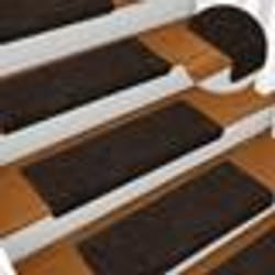 vidaXL Tapis d'escalier autocollants 15 pièces 65 x 21 x 4 cm Marron Bord rectangulaire