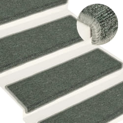 vidaXL Tapis d'escalier 15 pcs 65x21x4 cm Vert