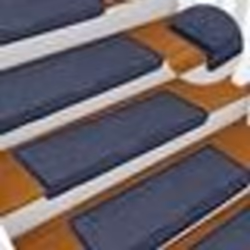 vidaXL Tapis d'escalier 15 pcs 65x21x4 cm Gris et bleu