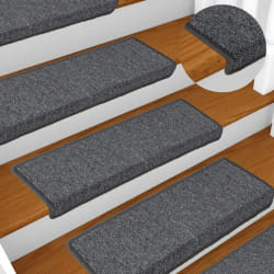 vidaXL Tapis d'escalier - Gris et noir