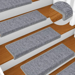 vidaXL Tapis escalier - Blanc Gris