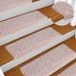 vidaXL Tapis d'escalier 15 pcs 65x21x4 cm Blanc et rose
